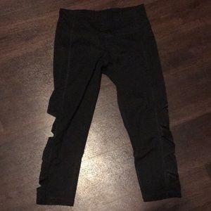 Black leggings with cris cross detail